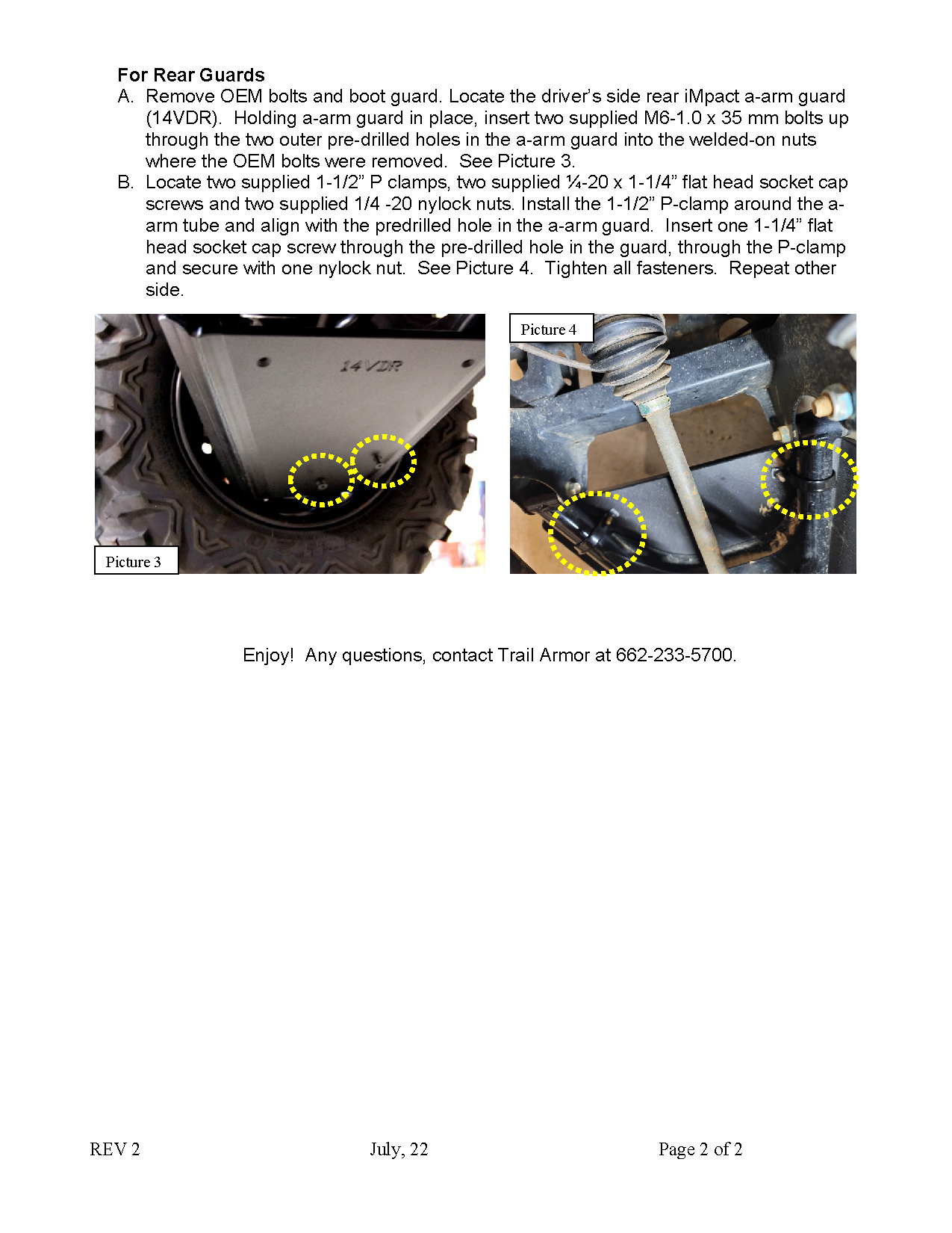 Trail Armor Yamaha Viking and Viking VI iMpact A-Arm CV Front and Rear Boot Guards 2014 - 2024