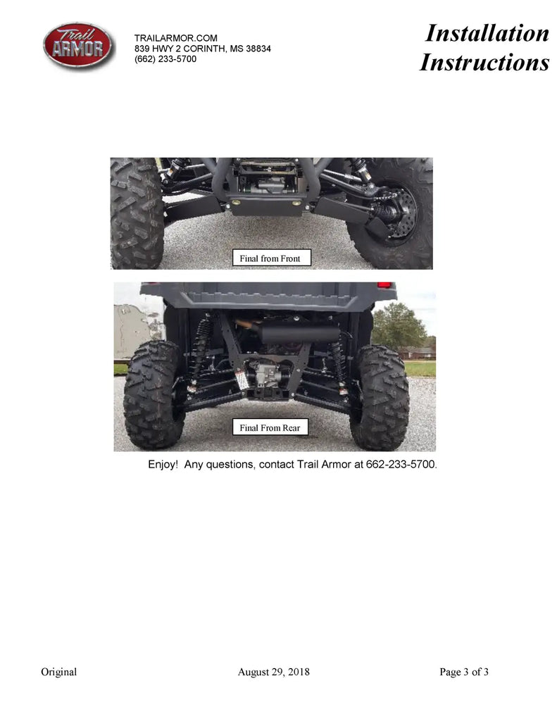 Yamaha Wolverine X2 / X4 A-Arm Guards