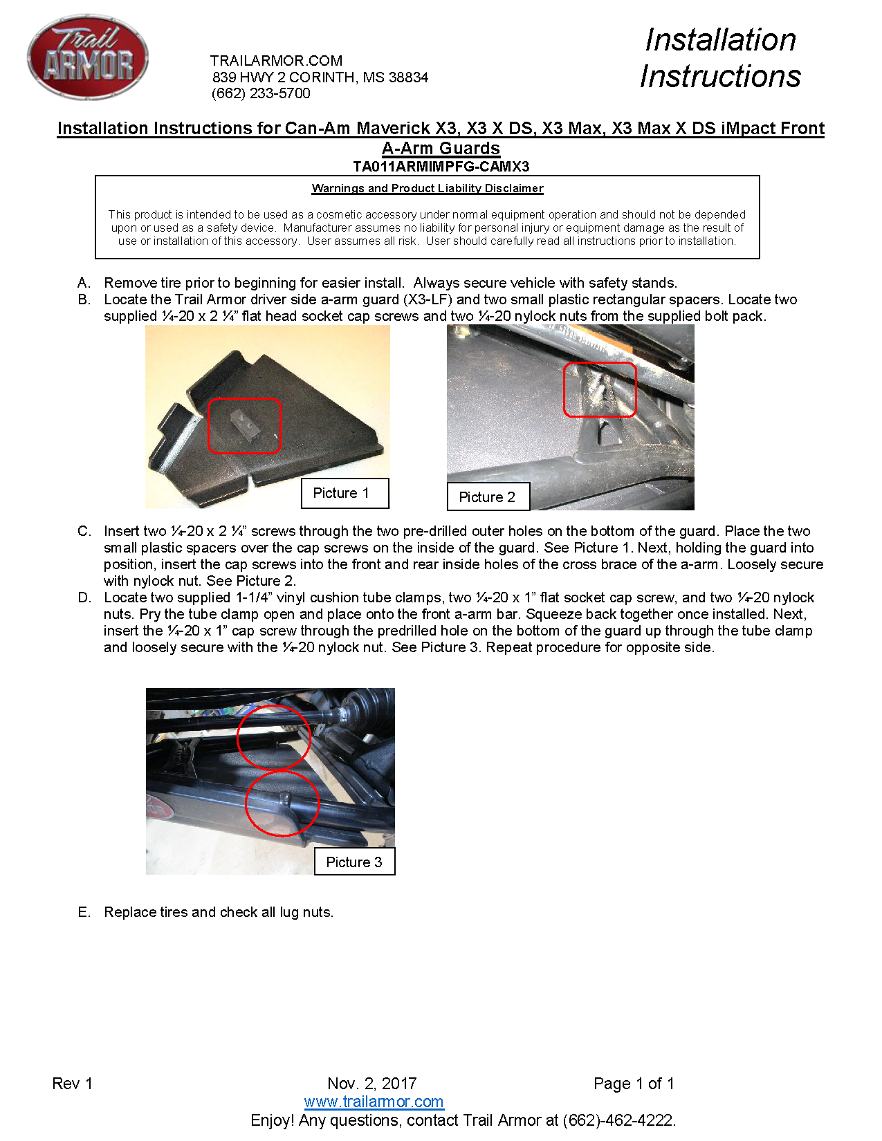 Trail Armor Can Am Maverick X3 Turbo, X3 Turbo R, X3 DS Turbo R, X3 Max DS Turbo R, X3 DS Turbo RR, X3 Max DS Turbo RR, X3 XRC Turbo RR, X3 DS Turbo, X3 Max DS Turbo, X3 XDS Turbo RR, X3 Max XDS Turbo RR, X3 XMR Turbo, X3 XRC Turbo iMpact Front Arm Guards