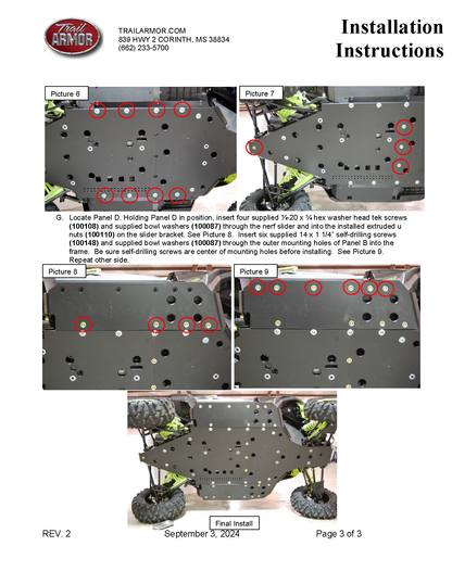 Trail Armor Can Am Maverick X DS Turbo (2015 - 2016), Can Am Maverick X RS Turbo (2016), Can Am Maverick Turbo (2016 - 2017) and Can Am Maverick X DS (non turbo 2015-2016) Full Skids with Slider Nerfs