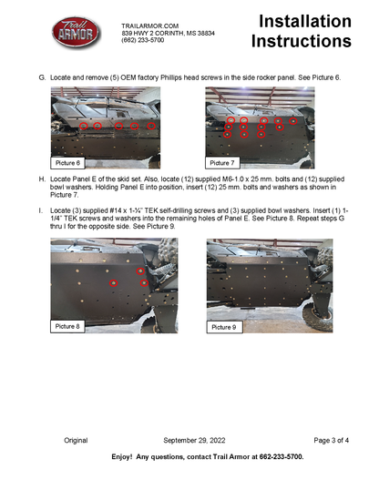 Trail Armor 2023 - 2024 Kawasaki KRX 4 1000 SE, KRX 4 1000 eS Special Edition and KRX 4 1000 eS Full Skids with Integrated Side Skid Plates