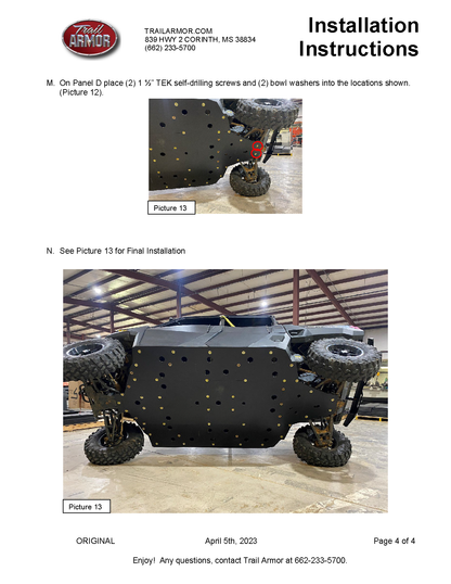 Trail Armor Polaris Ranger 1000 Crew Full Skids 2021 - 2022