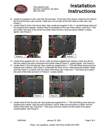 Trail Armor 2021 - 2025 Polaris Ranger XP 1000 Crew Full Skids