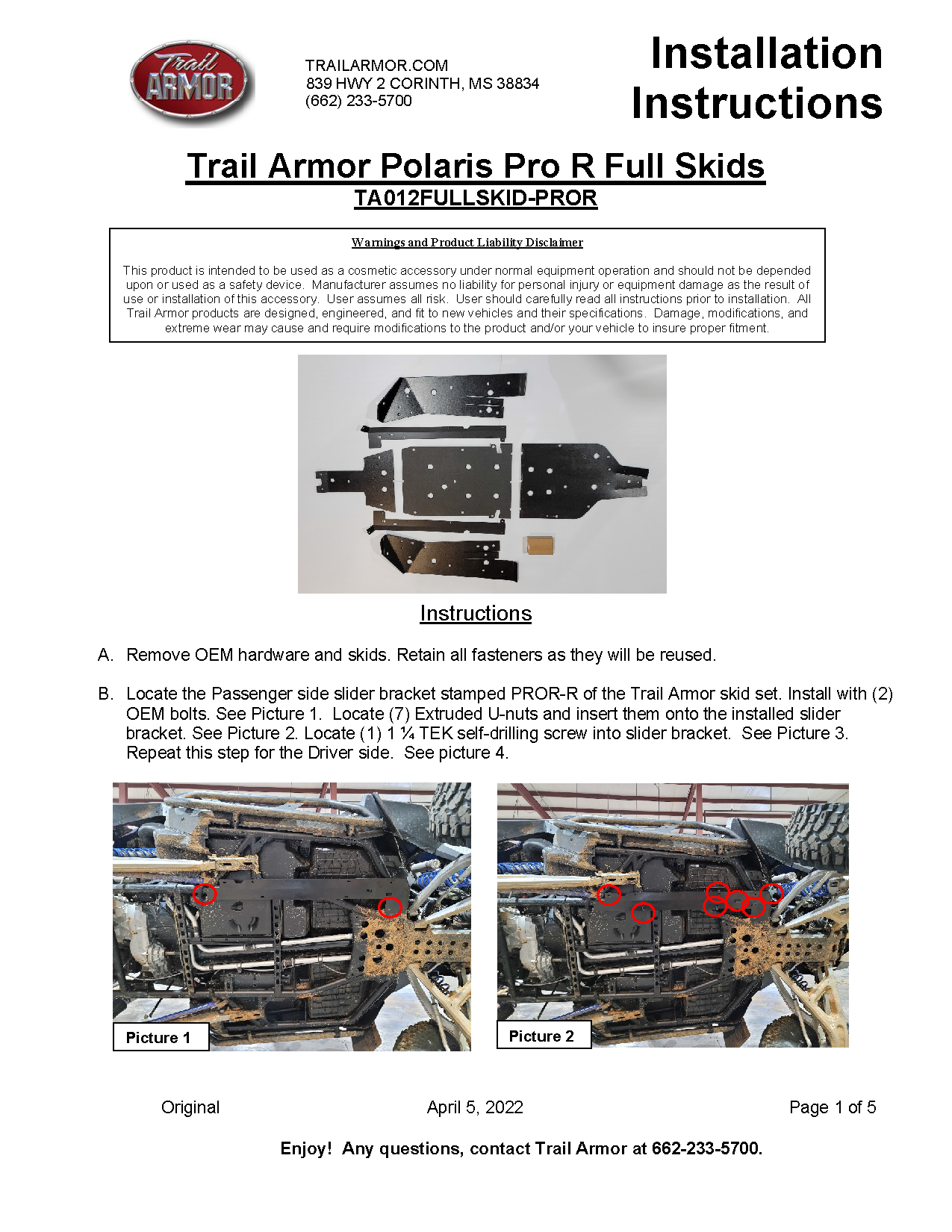 Trail Armor RZR Pro R Full Skids with Standard or Trimmed Sliders