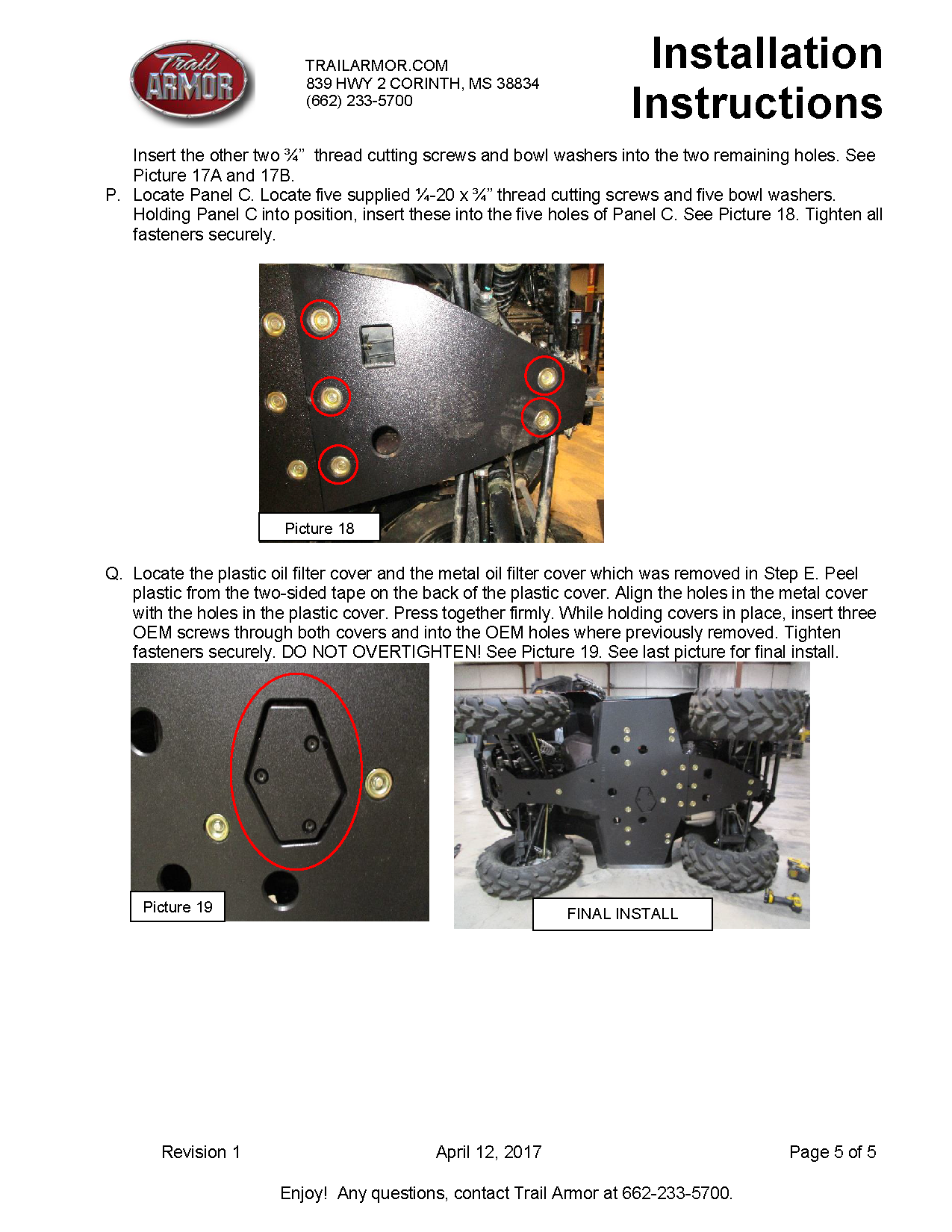 Trail Armor Sportsman 850/850 SP/1000 XP, Scrambler 850/1000 XP, Sportsman 850 Highlifter, Sportsman XP 1000 High Lifter Full Skid