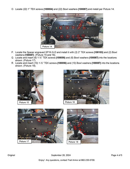 Trail Armor 2024 RZR XP 4 1000 (Sport, Premium, Ultimate) Full Skids with Slider Nerfs