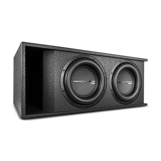 Dual 12 Inch Loaded Subwoofer Ported Rugged Armored Enclosure With ZXI12.4D 2000 Watts Rms DS18