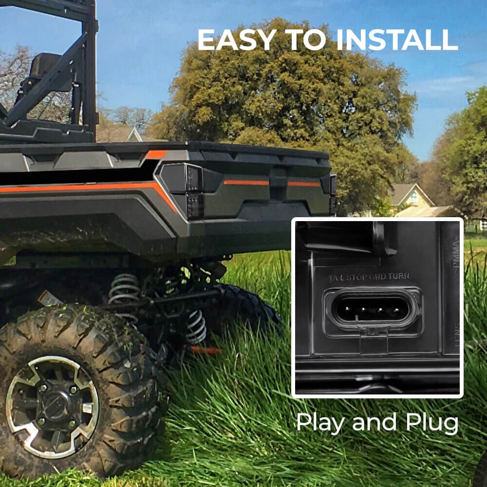 Adjustable Break Away Side Mirrors & Tail Light Polaris Ranger Fit 1000 XP/Crew