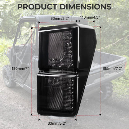 Adjustable Break Away Side Mirrors & Tail Light Polaris Ranger Fit 1000 XP/Crew