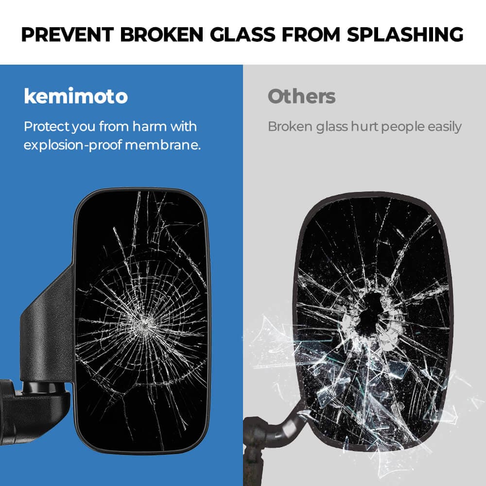 Adjustable Break Away Side Mirrors & Tail Light Polaris Ranger Fit 1000 XP/Crew