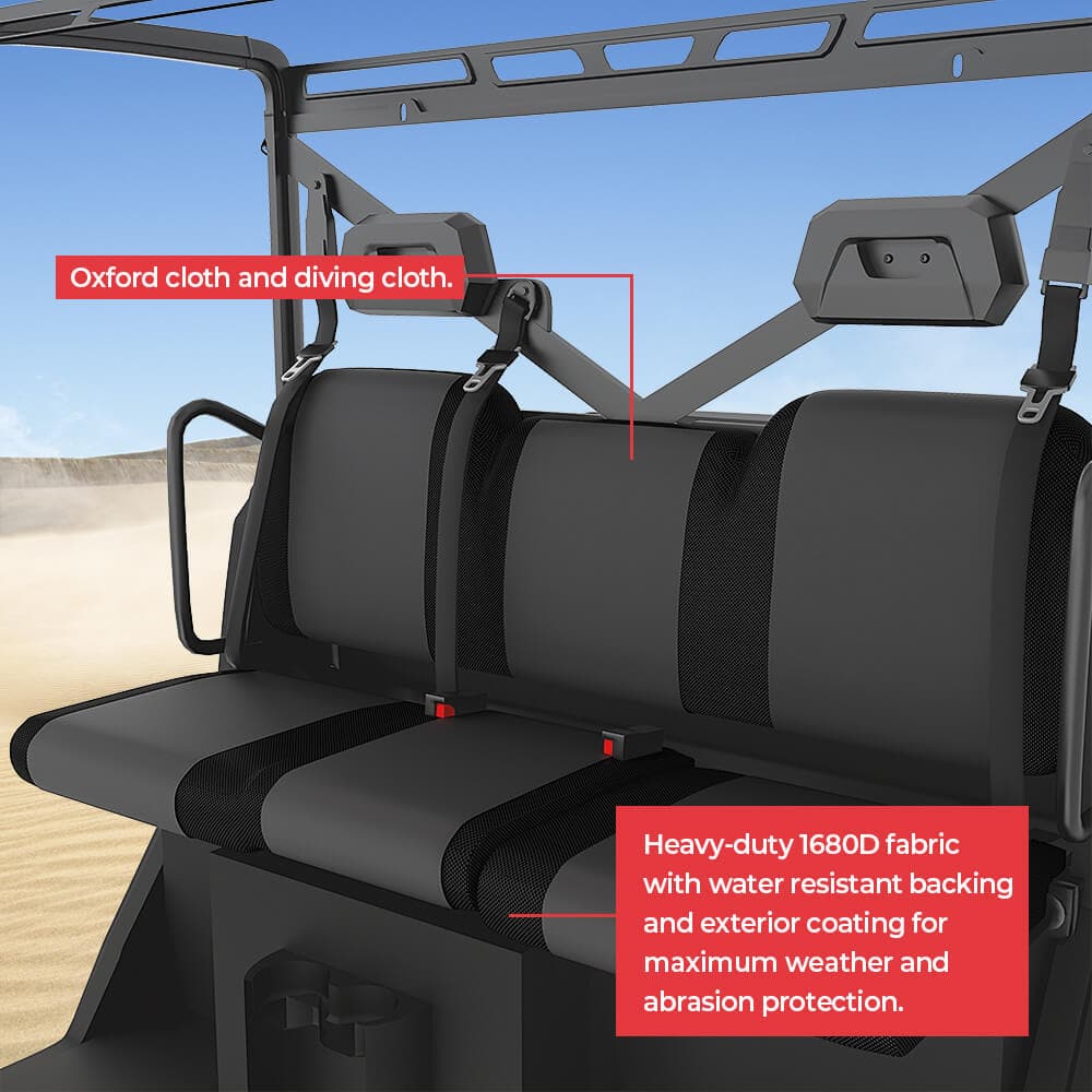 Adjustable Break Away Side Mirrors & UTV Waterproof Seat Cover Fit Polaris Ranger