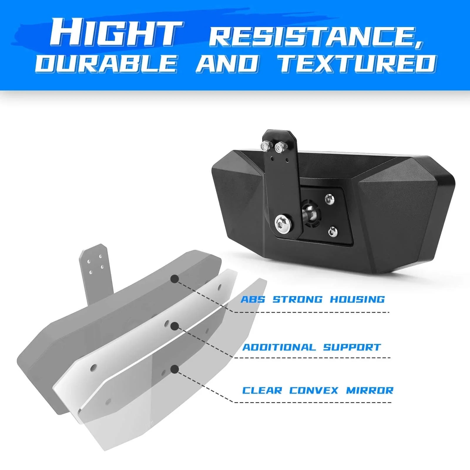 Adjustable Break Away Side Mirrors & UTV Waterproof Seat Cover Fit Polaris Ranger