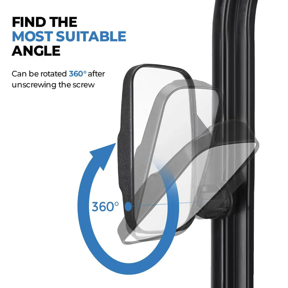 Adjustable Break Away Side Mirrors & UTV Waterproof Seat Cover Fit Polaris Ranger