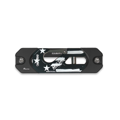 Aluminum Recessed Winch Shackle with Fairlead Kit.(LIFE TIME WARRANTY*) - American Flag - Black Edition - Winch Shackle