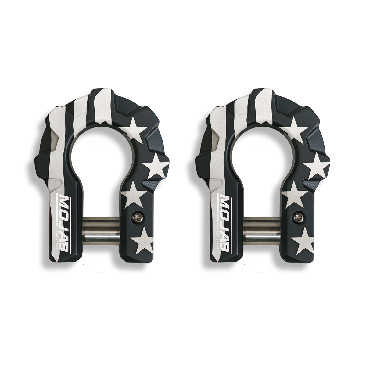 American Flag Black Edition 3/4’’ Extreme duty Aluminum Shackle set (9T) - Towing