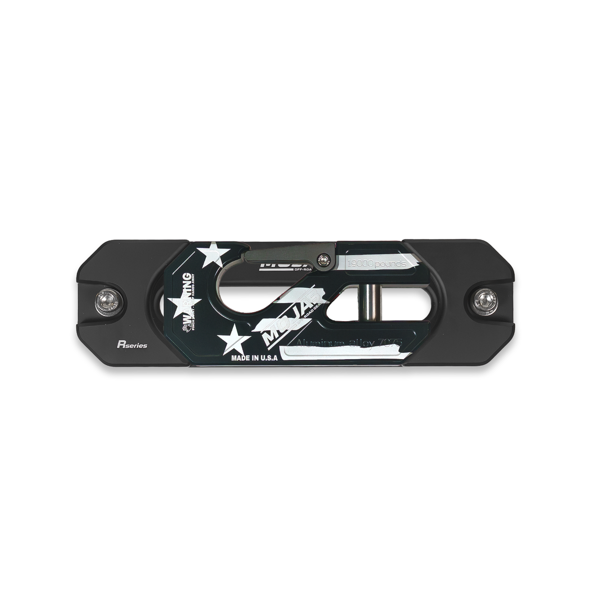 American Flag Black Edition Aluminum Recessed Winch Shackle with Fairlead. (LIFE TIME WARRANTY*) - Winch