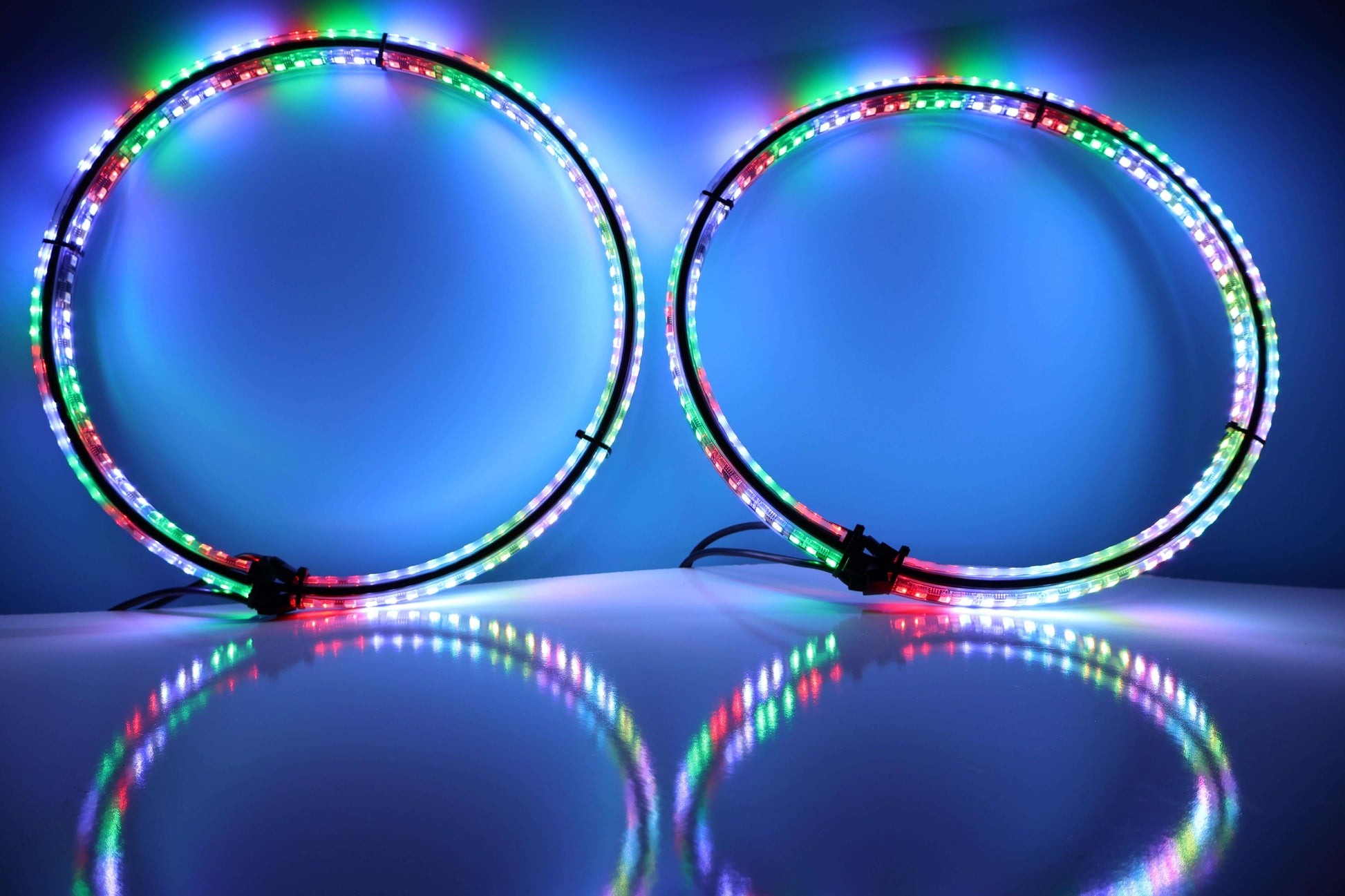 Apollo RGB Wheel Lights Kit - Set of 4 (Harness Included) - 12’’ - whip accessories