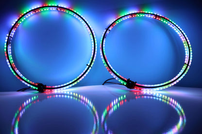 Apollo RGB Wheel Lights Kit - Set of 4 (Harness Included) - 12’’ - whip accessories