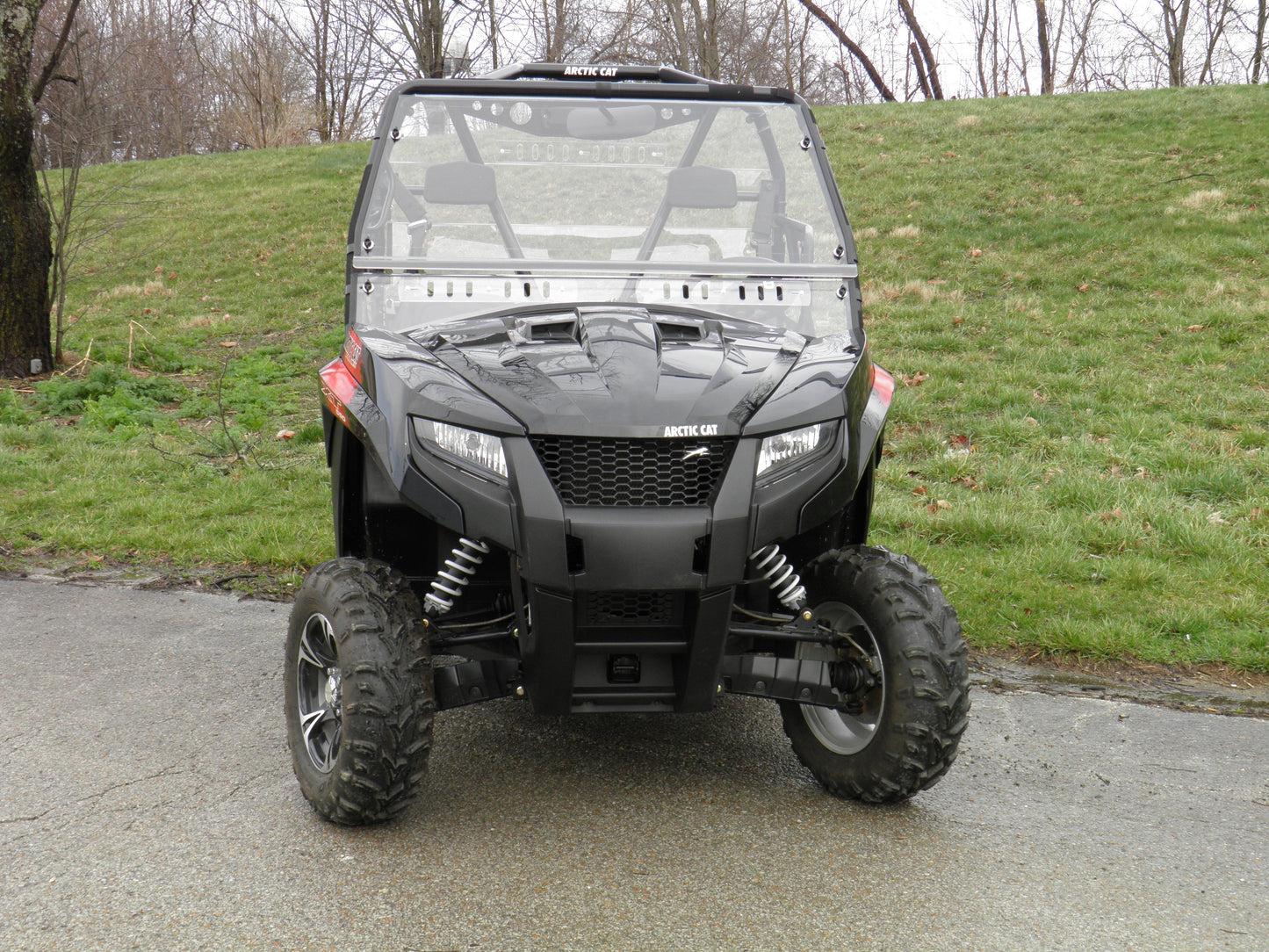 Arctic Cat Prowler 650/700 w/Square Bars - 2 Pc Windshield w/Vent and Hard Coat Options - Windshields