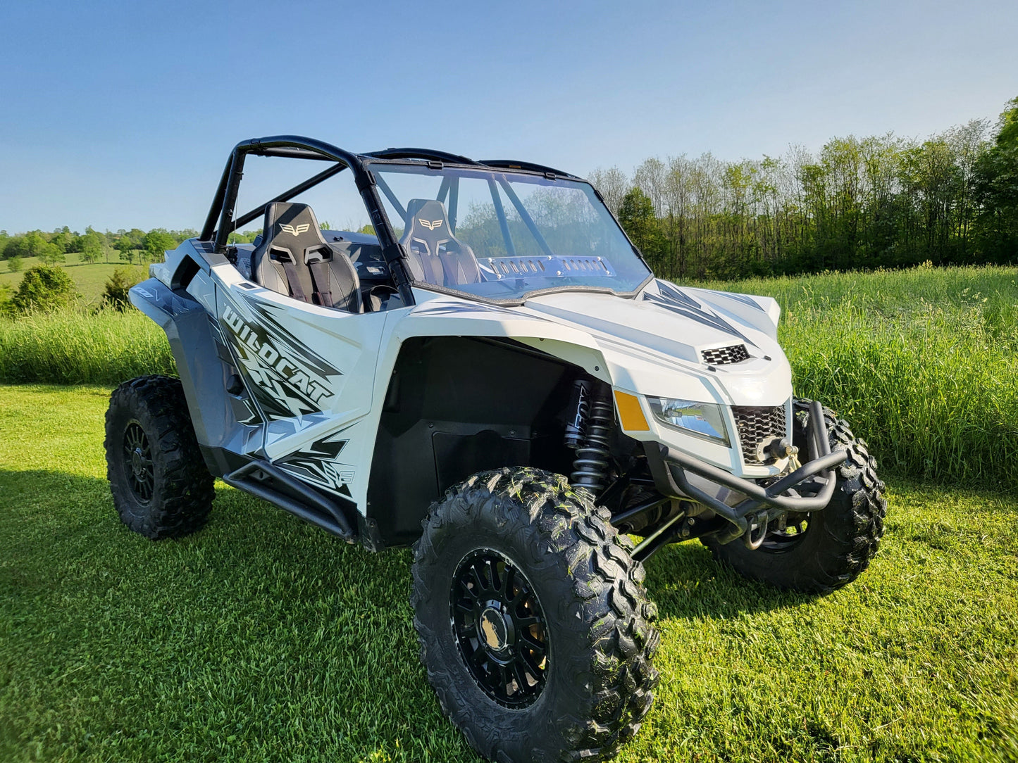 Arctic Cat Wildcat XX 2-Seater - 1-Piece Windshield with Clamp Vent and Hard Coat Options - Windshields