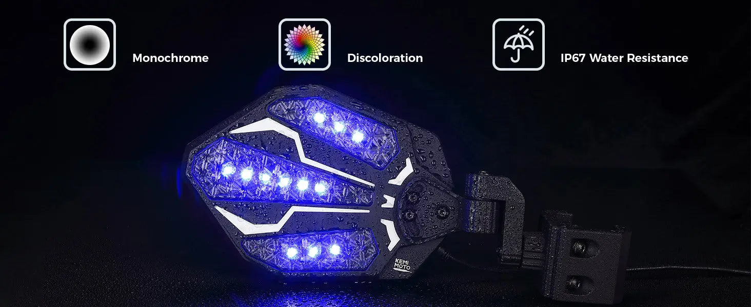RGB Aluminium Side Mirrors with 29 Color Modes Compatible with Polaris Ranger