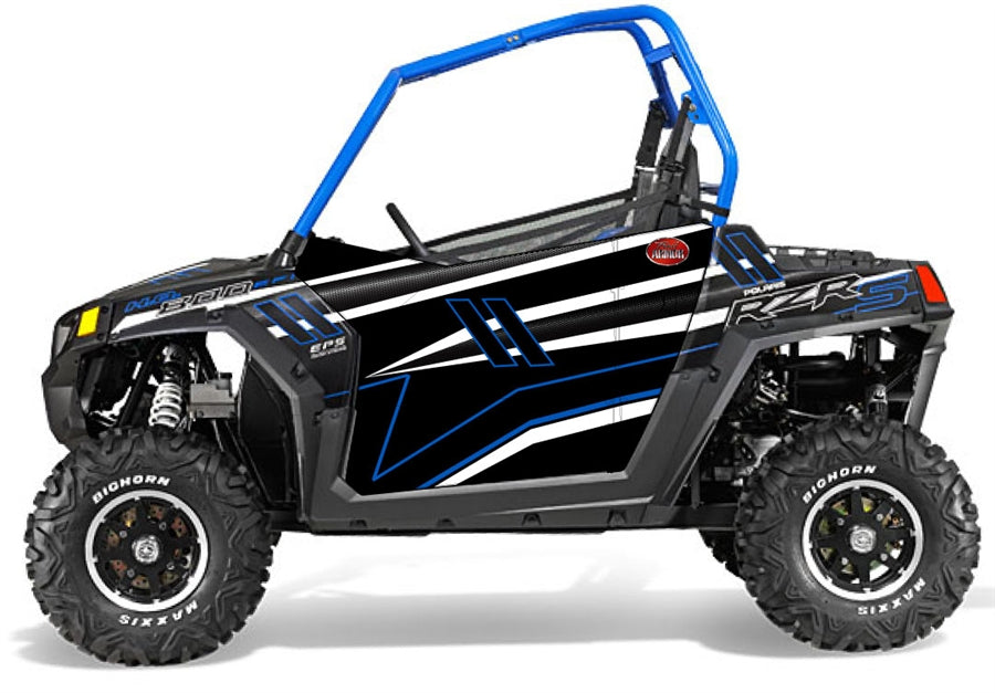 Trail Armor Slimline Two Door Graphics Kit - 2014 RZRS 800 LE Stealth Black Voodoo Blue