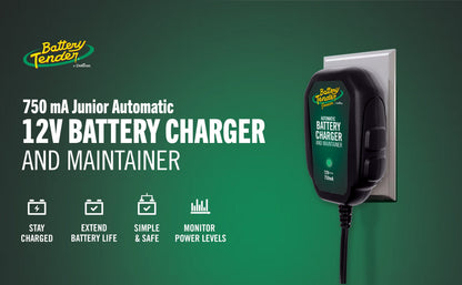 Battery Tender Junior 750mA 12V Battery Charger and Maintainer - Battery