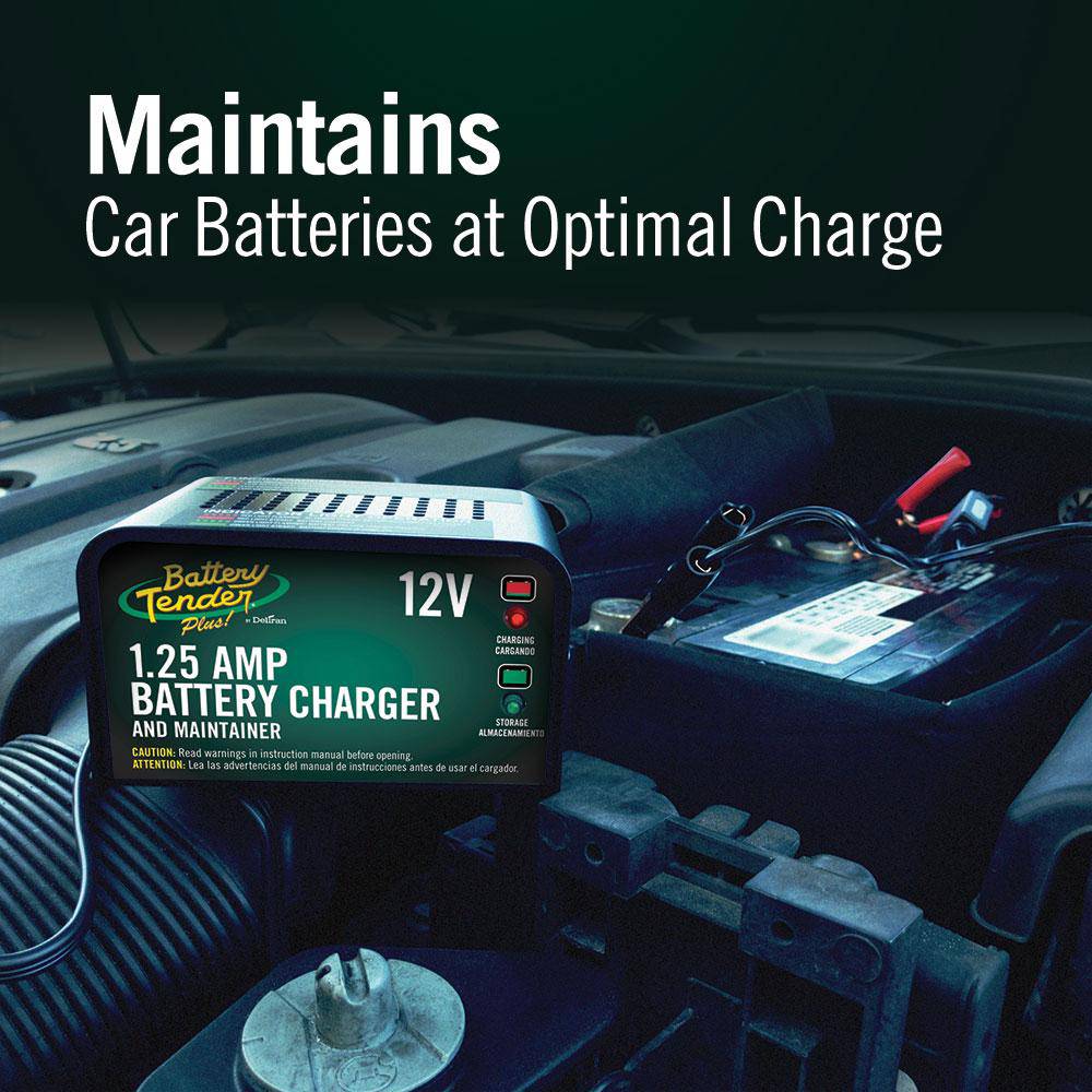 Battery Tender Plus 1.25 AMP 12V Battery Charger and Maintainer - Battery
