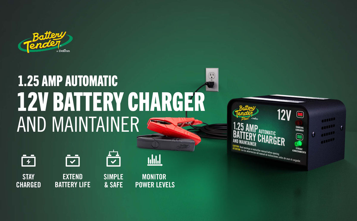 Battery Tender Plus 1.25 AMP 12V Battery Charger and Maintainer - Battery