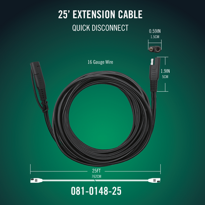 Battery Tender® 25ft SAE Quick Disconnect Extension Cable - Battery