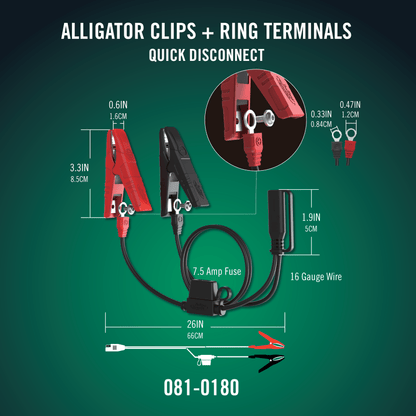 Battery Tender® Alligator Clip and Ring Terminal Combo - Battery