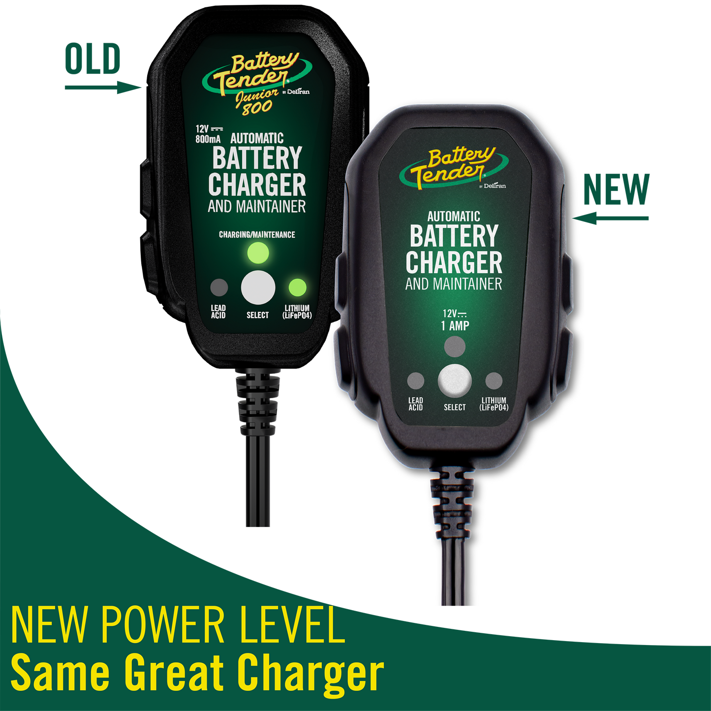 Battery Tender® Junior Multi-Chemistry 12V 1 Amp Battery Charger and Maintainer - Battery