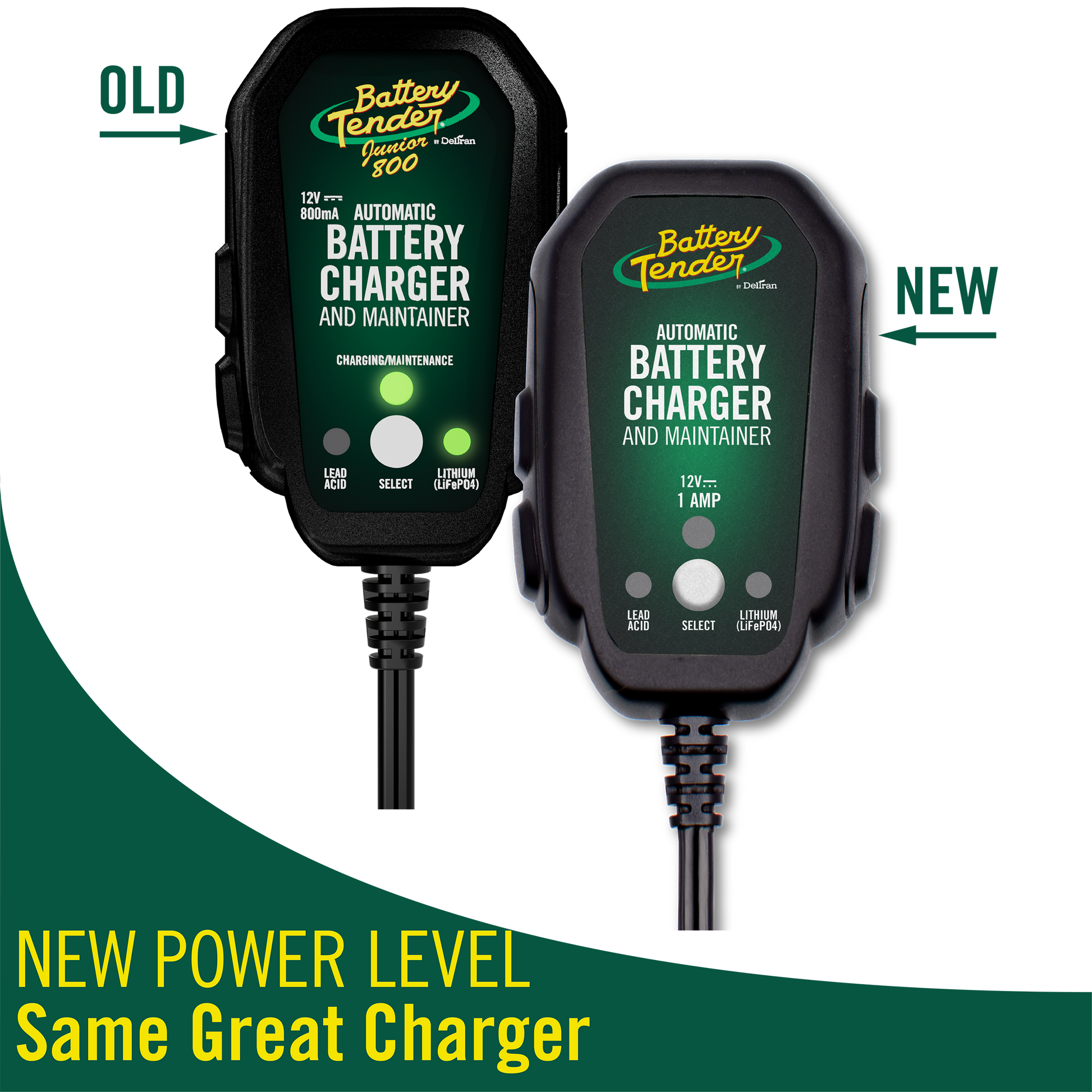 Battery Tender® Junior Multi-Chemistry 12V 1 Amp Battery Charger and Maintainer - Battery