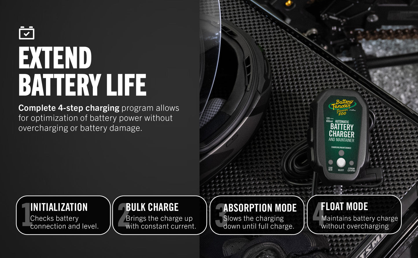 Battery Tender® Junior Multi-Chemistry 12V 1 Amp Battery Charger and Maintainer - Battery