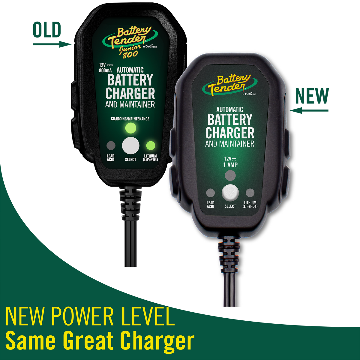 Battery Tender® Junior Multi-Chemistry 12V 1 Amp Battery Charger and Maintainer - Battery