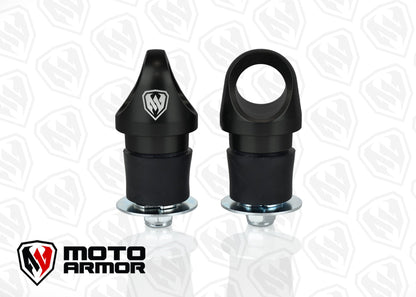 Billet Turn Lock Anchors for Polaris Lock and Ride holes (Set of 2) - Black - Tie Downs