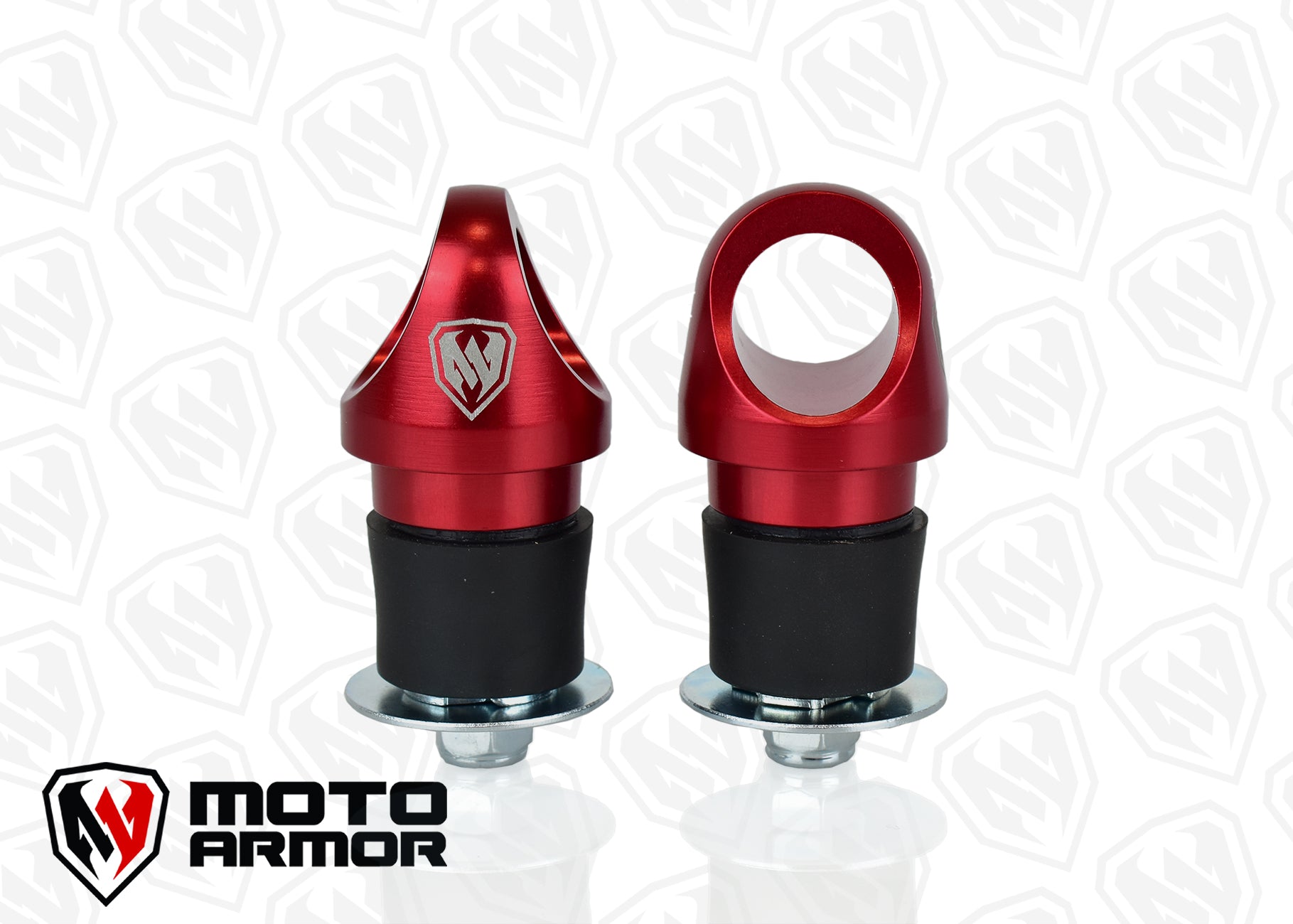 Billet Turn Lock Anchors for Polaris Lock and Ride holes (Set of 2) - Red - Tie Downs