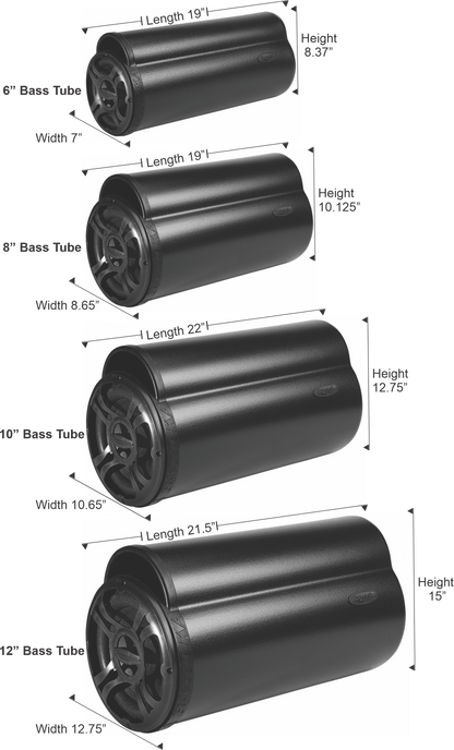 BT Series 6’’ Amplified Bass Tubes - Party Bar Speaker Speaker w/ LED Lights
