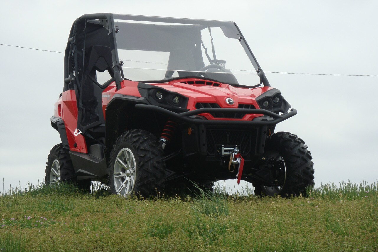 Can-Am Commander - 2 Pc Scratch-Resistant Windshield w/Vent and Clamp Options - Windshields