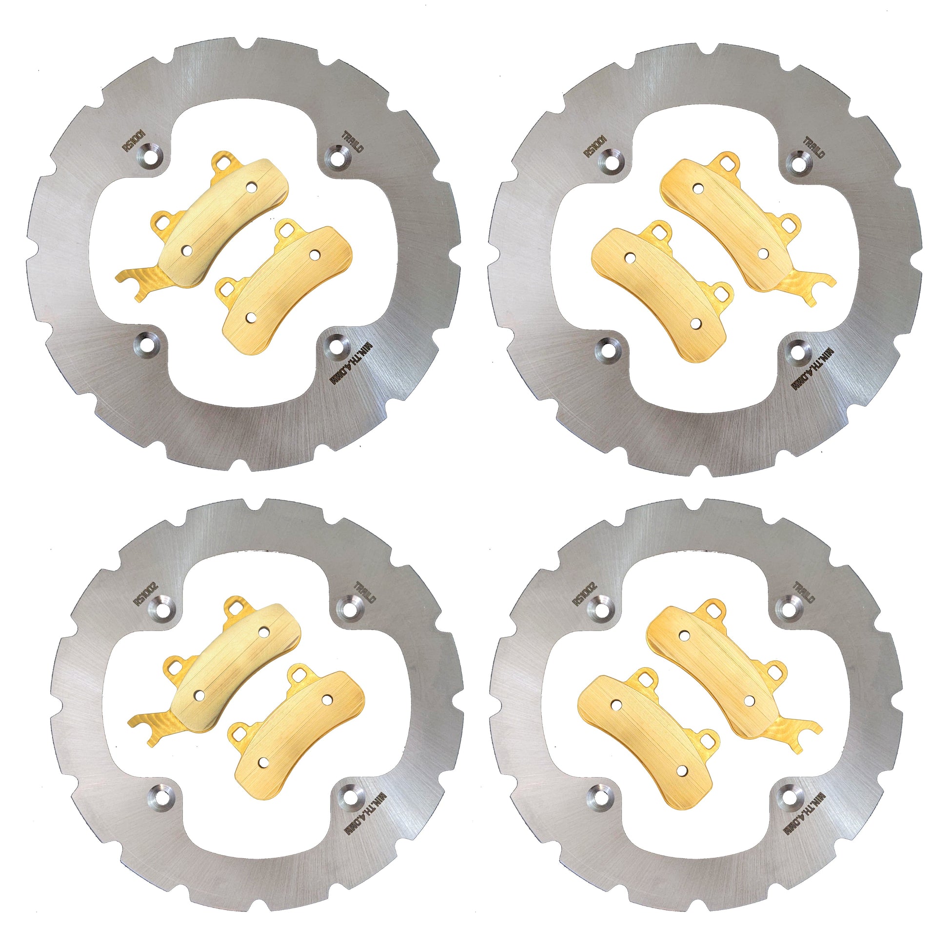 Can-Am Commander/Commander MAX 1000R/700 2021-2026 Ridge Rider Rotor and Pad Kit - Brass Pad & Rotor Set - Pad & Rotor