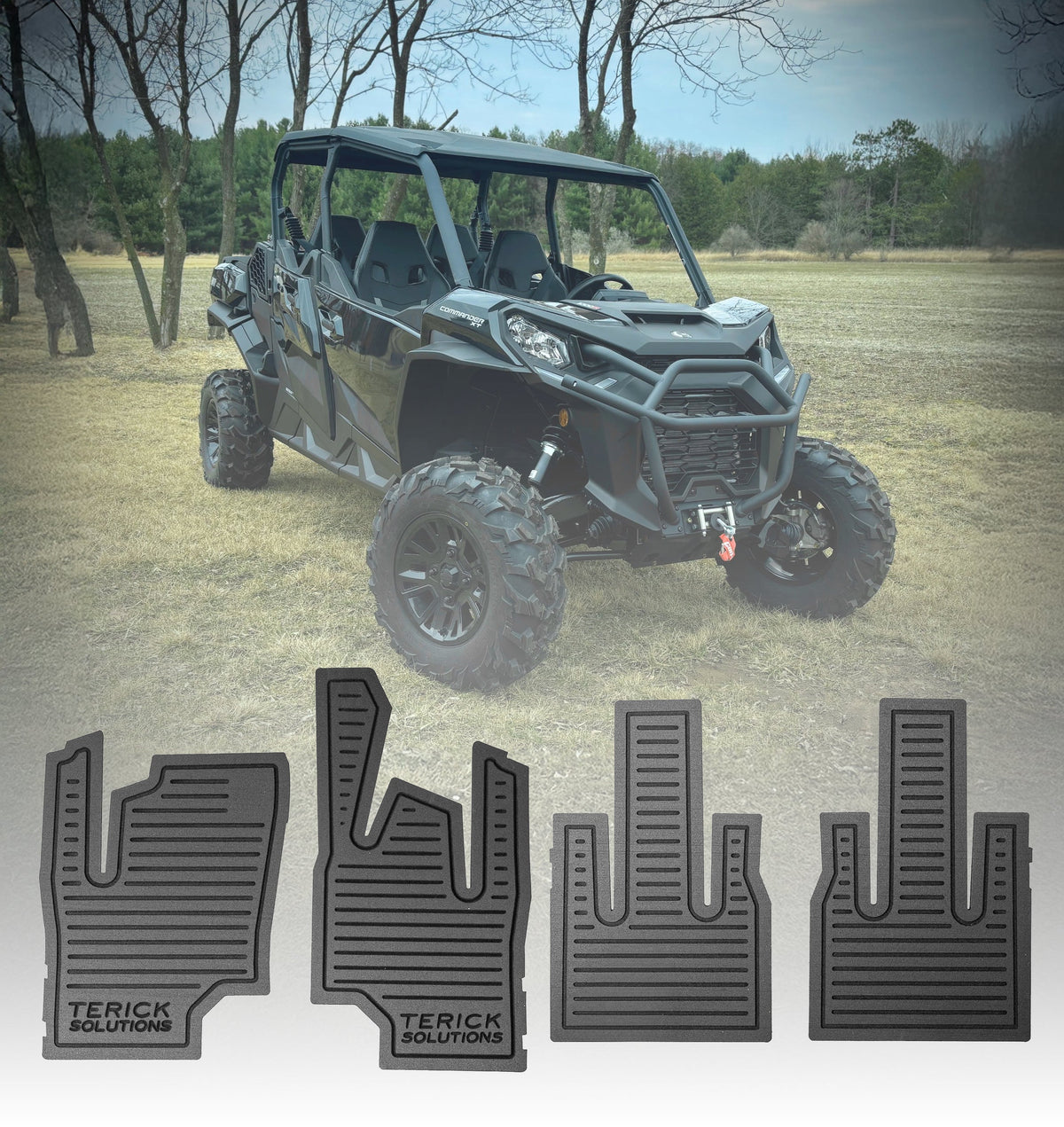 Can-Am Commander / Maverick Gen 2 Rubber Floor Mats - 4 Door - UTV Rubber floor mats