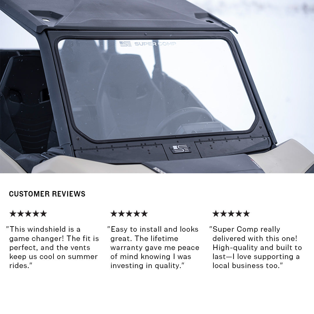 Can-Am Commander Vented Front Windshield - Glass Front Windshield