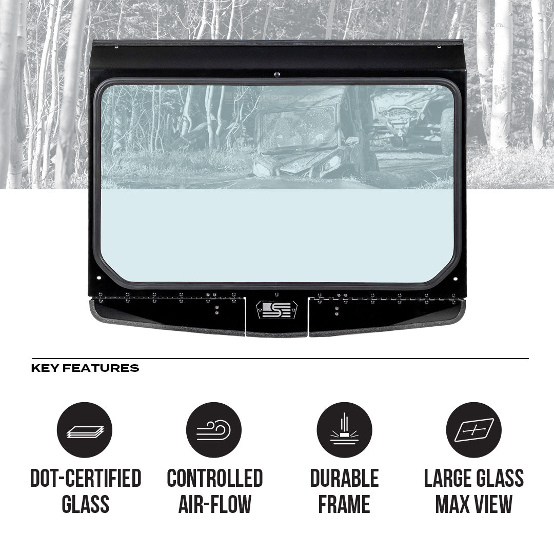 Can-Am Commander Vented Front Windshield - Glass Front Windshield