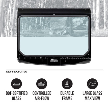 Can-Am Commander Vented Front Windshield - Glass Front Windshield
