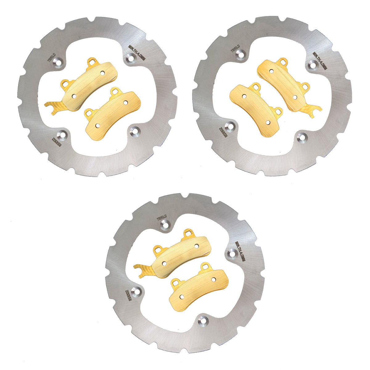 Can-Am Defender 3-Seater HD10/HD9/HD8/HD7/HD5 2016-2026 Ridge Rider Rotor and Pad Kit - HD5 3 Rotor & Pad Kit / Brass