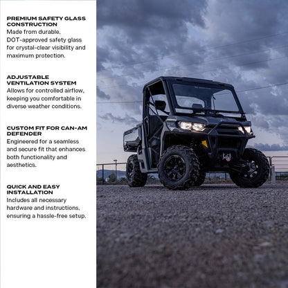 Can-Am Defender Front Windshield - Glass Front Windshield
