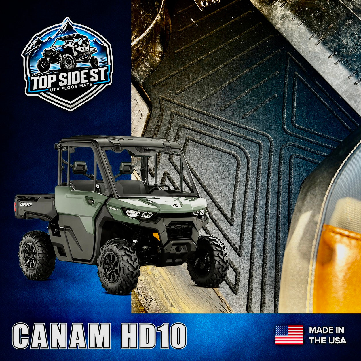 CAN-AM Defender HD10 HD 9mm Rubber Mats (2016 - current) - Floor Mat