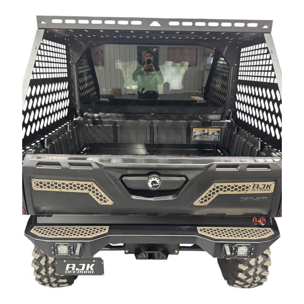 Can-Am Defender HD10-HD11 Tall Bed Rack with Enclosure - Storage Options