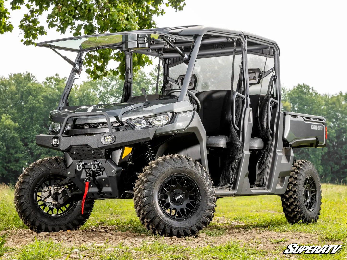 Can-Am Defender MaxDrive Power Flip Glass Windshield