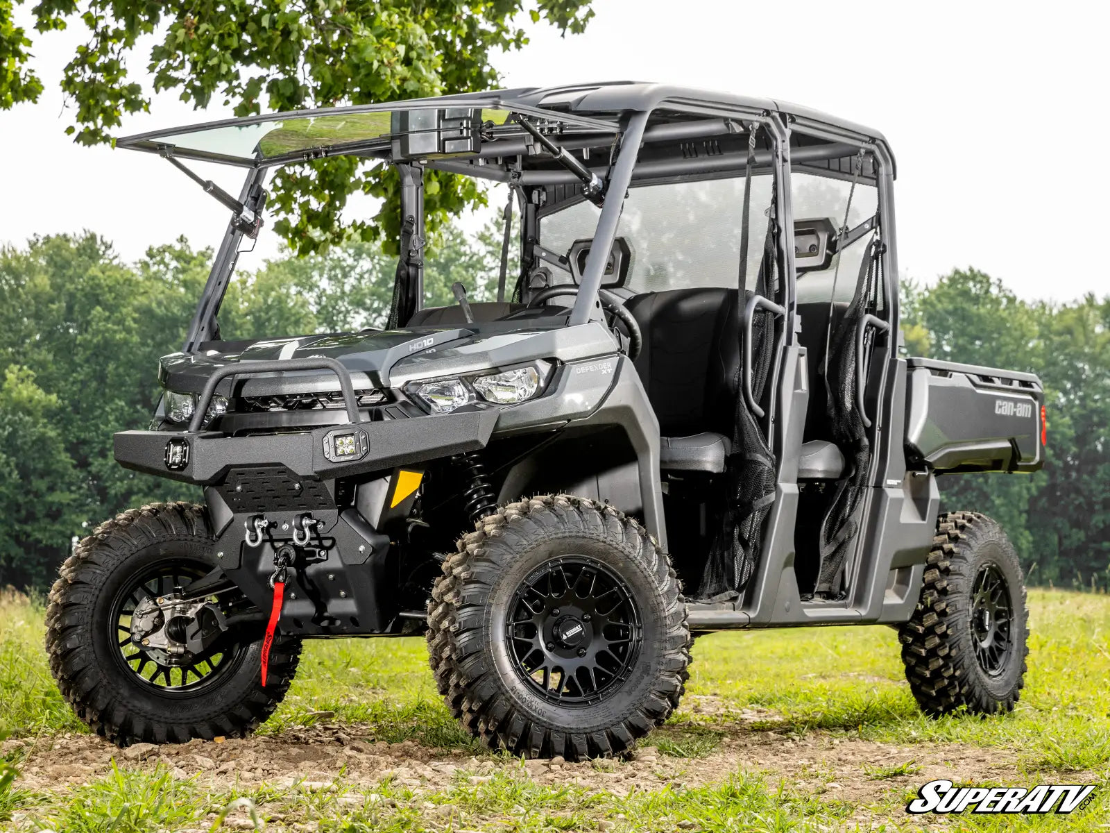 Can-Am Defender MaxDrive Power Flip Glass Windshield